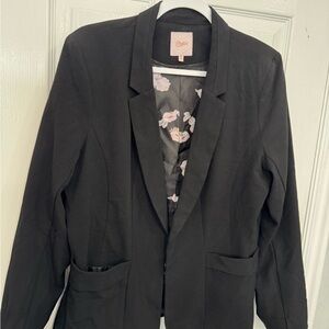 Candie's Black Blazer with Floral Lining